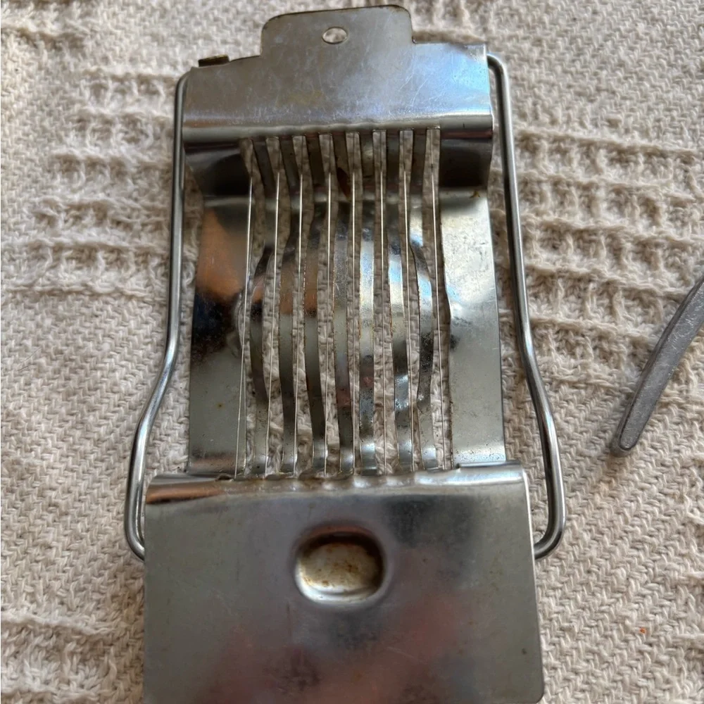 Lot of 3 Vintage Cooking Utensils Egg Slicer Cheese Slicer and Texas Nut Cracker